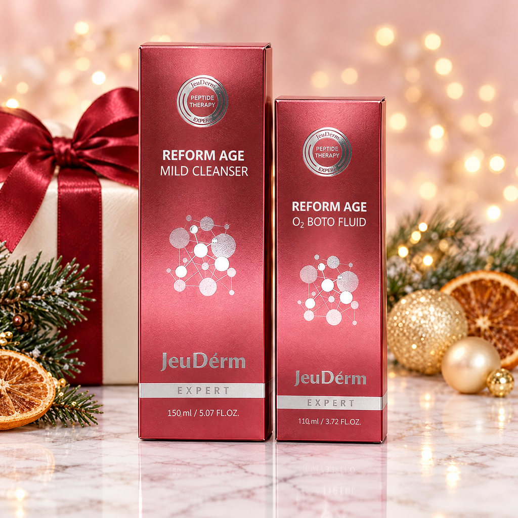 Reform Age Mild Cleanser och O2 Boto Fluid i julförpackning